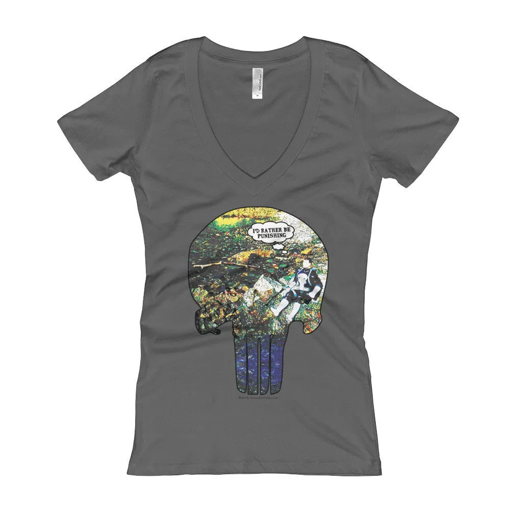 I'd Rather Be Punishing Fitted V-Neck T-Shirt