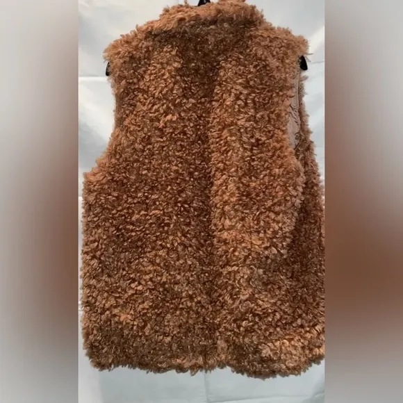 Inc International Concepts Sherpa Vest Brown Size Large