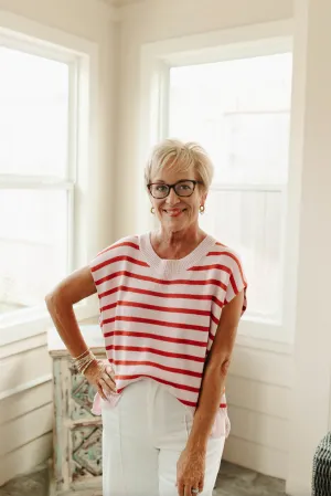 Isabella Stripe Top - Pink