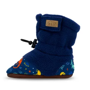 Jan & Jul Stay-Put Cozy Booties - Space Dinos