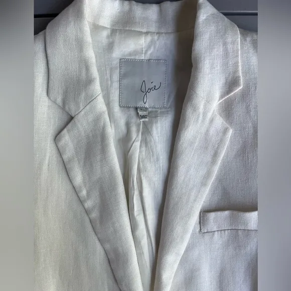 Joie Ivory Linen Blazer Jacket