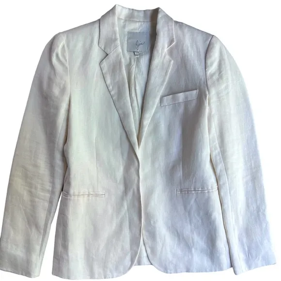 Joie Ivory Linen Blazer Jacket