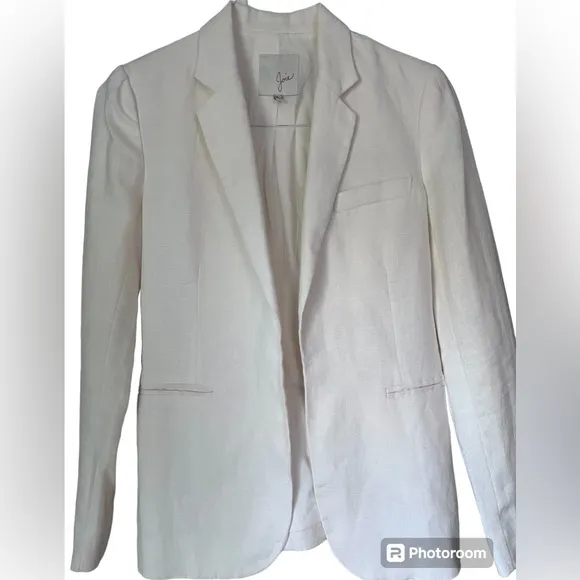 Joie Ivory Linen Blazer Jacket