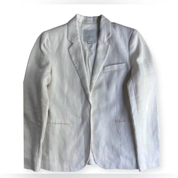 Joie Ivory Linen Blazer Jacket