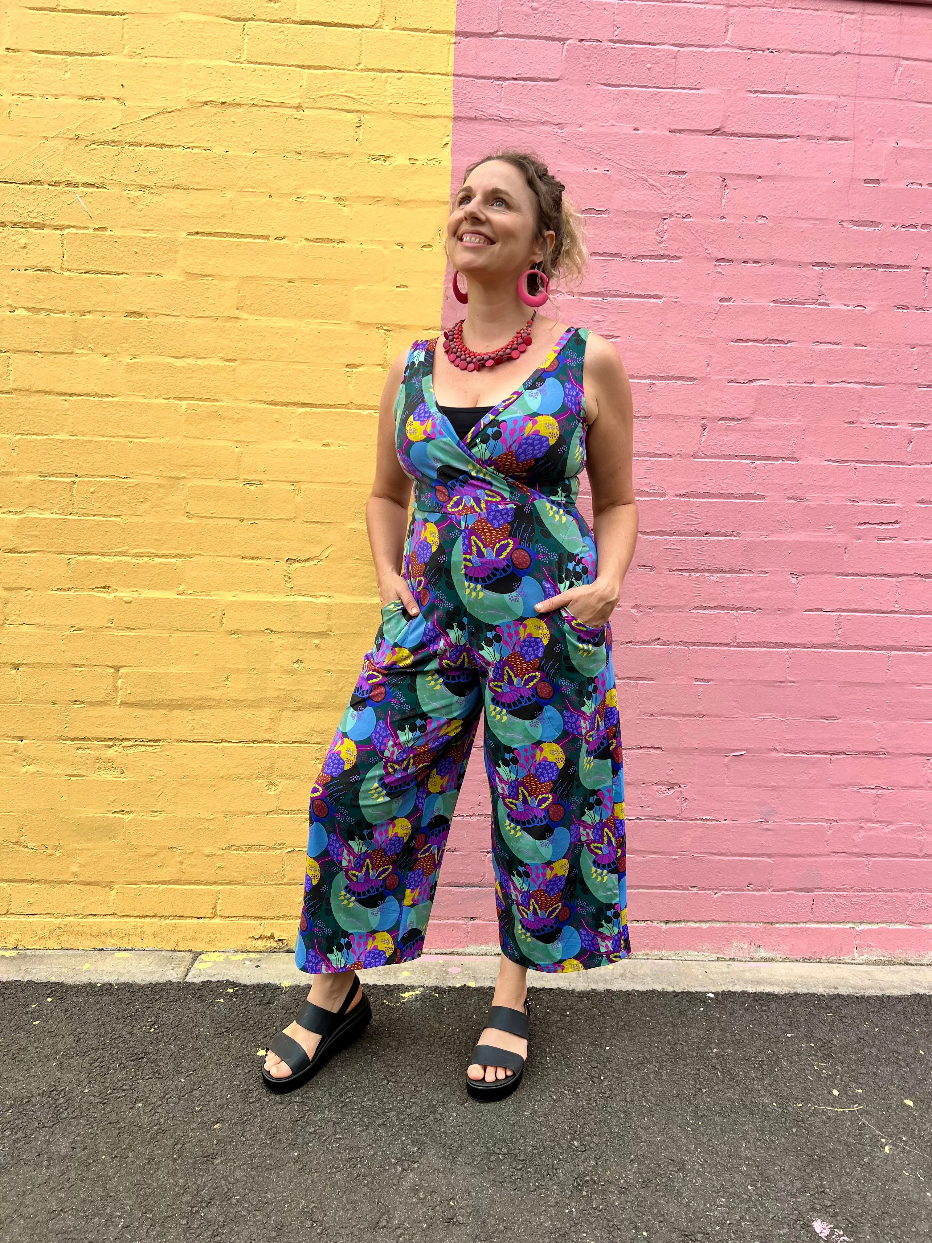 Jumpsuit - Dark Green Coral Garden (16)