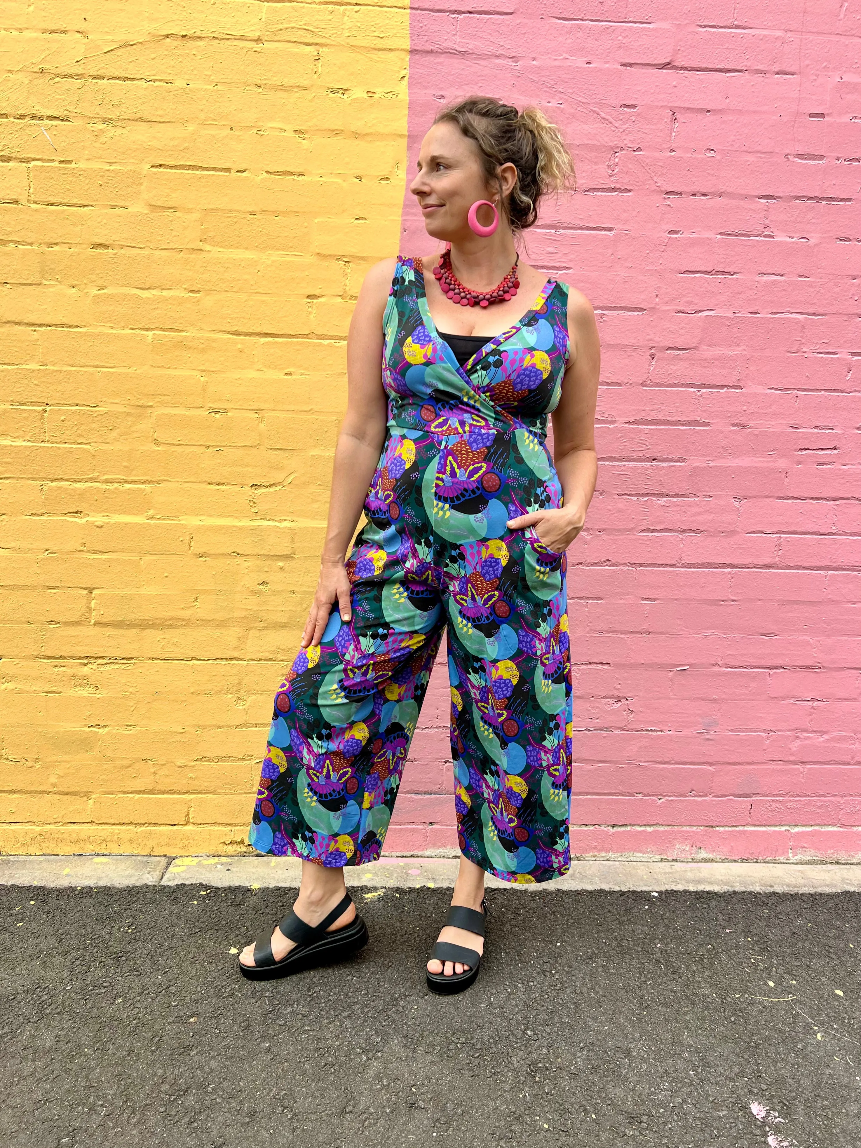 Jumpsuit - Dark Green Coral Garden (16)
