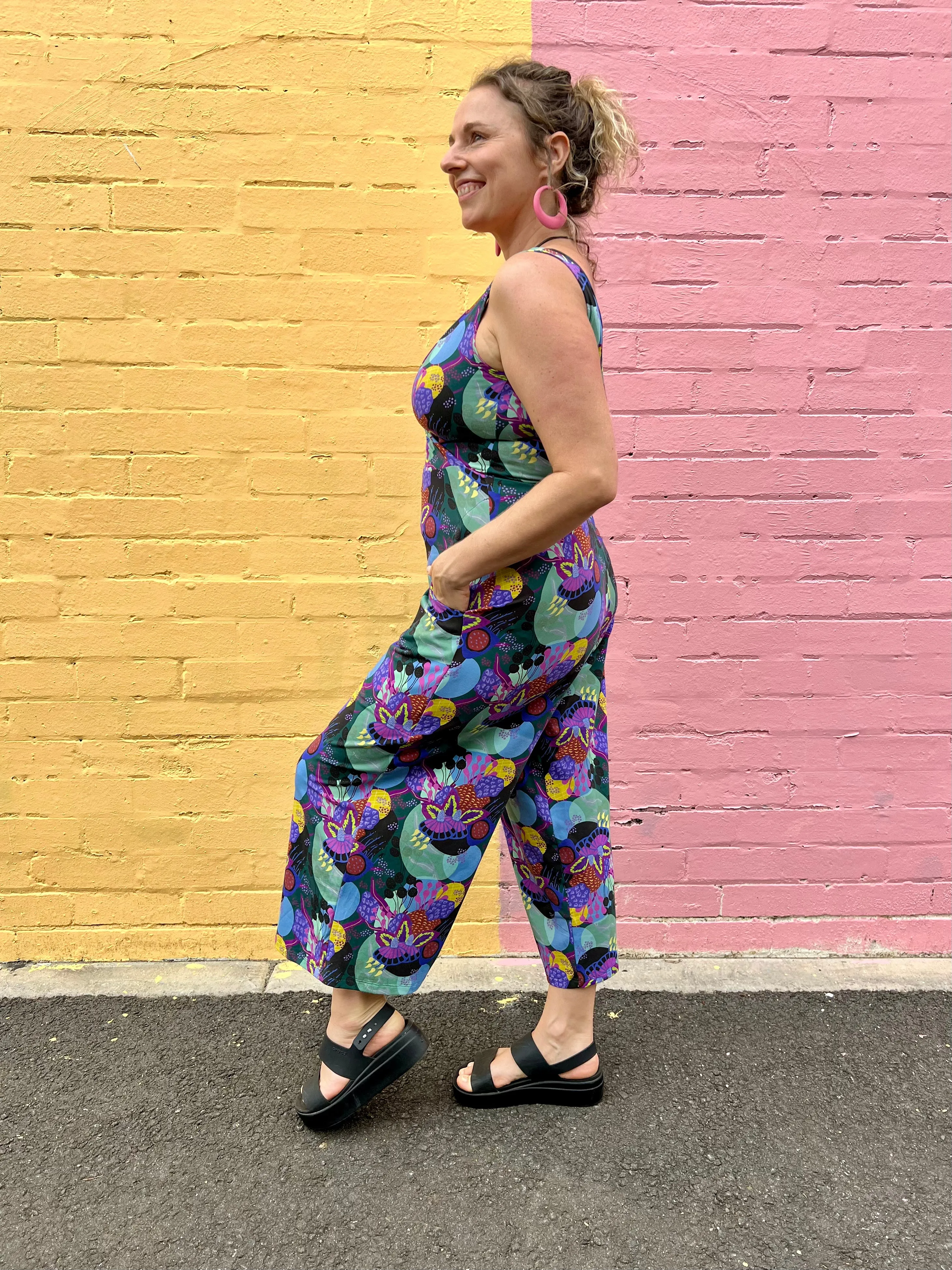 Jumpsuit - Dark Green Coral Garden (16)