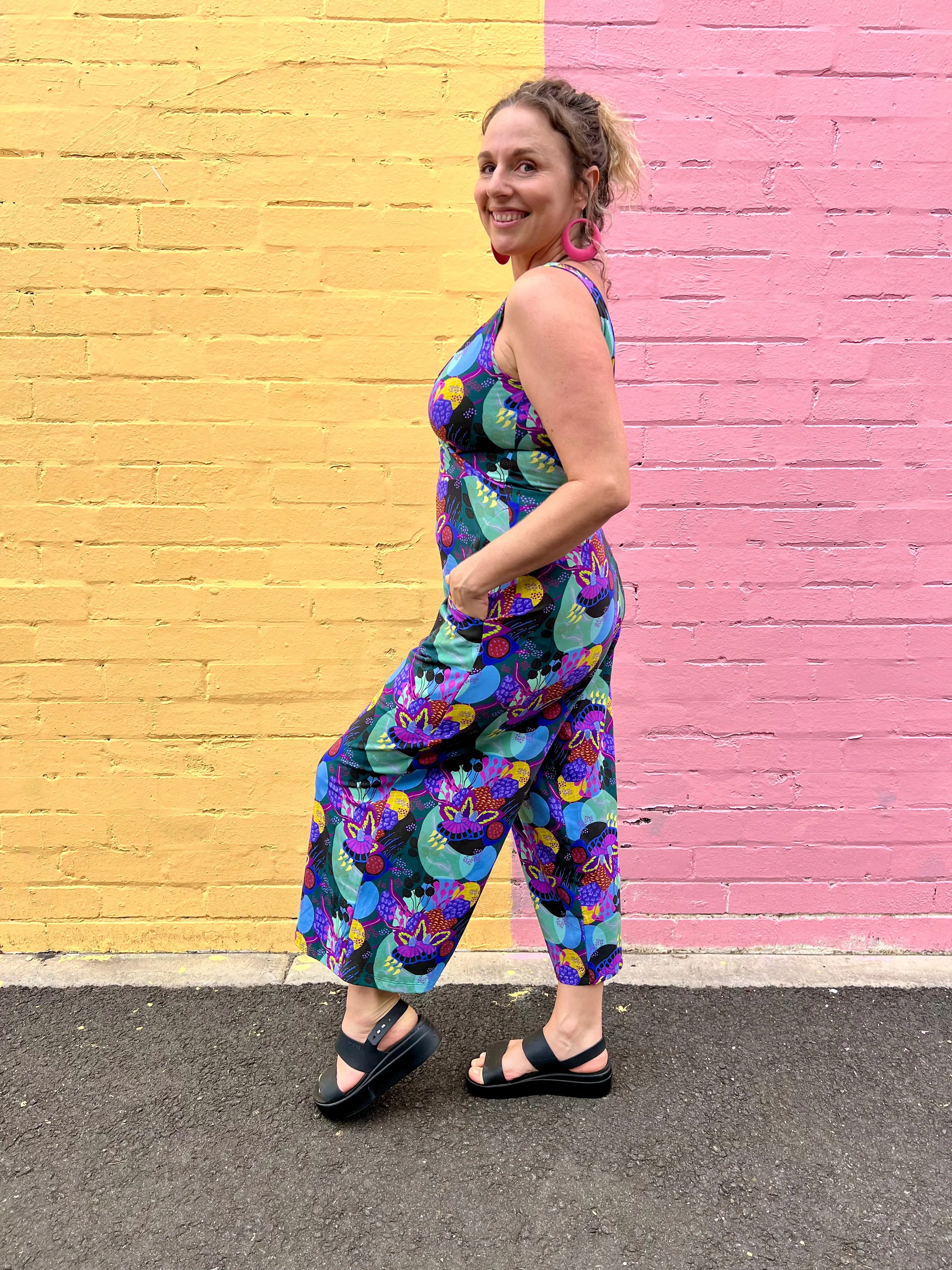Jumpsuit - Dark Green Coral Garden (16)