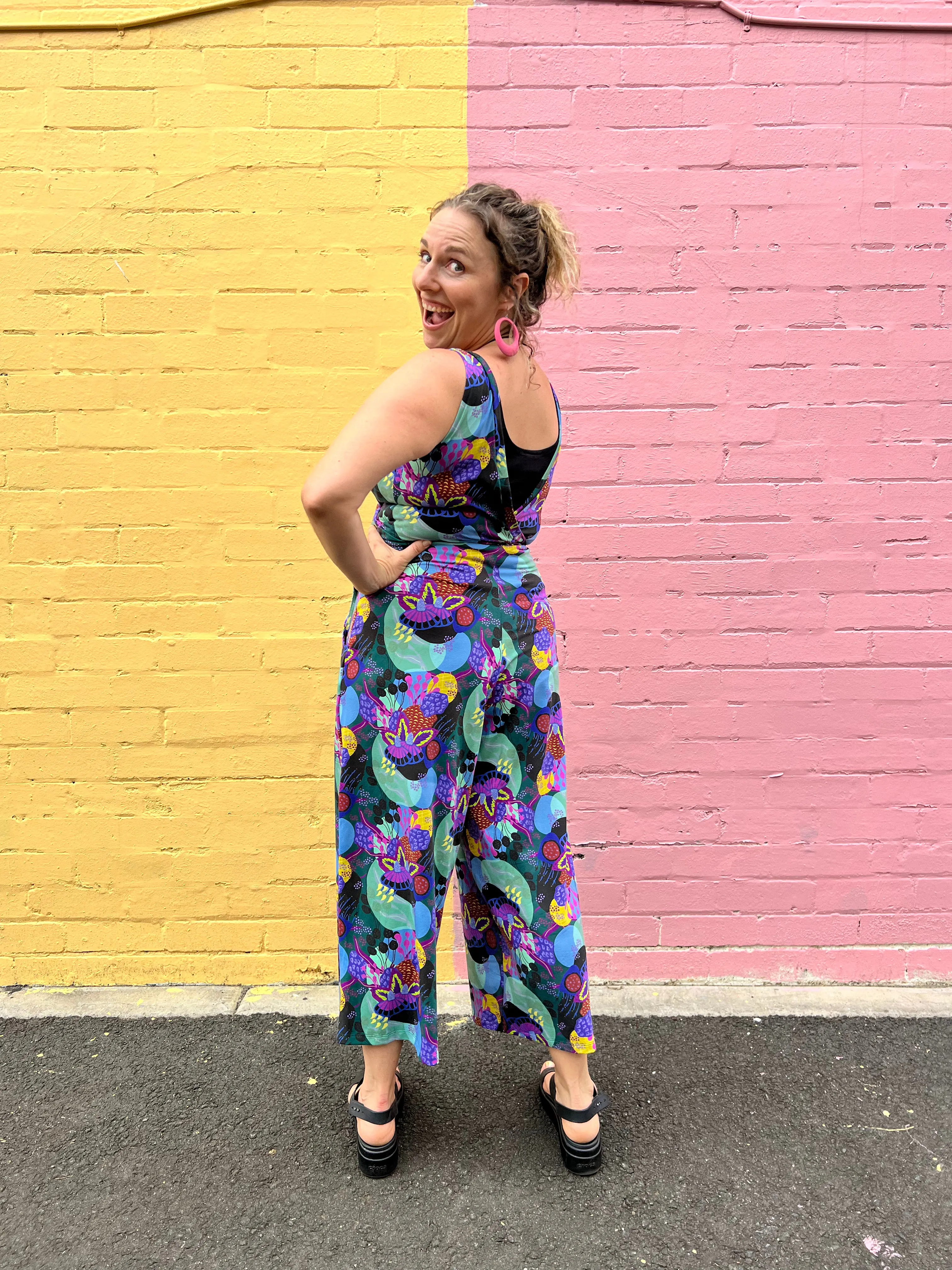 Jumpsuit - Dark Green Coral Garden (16)