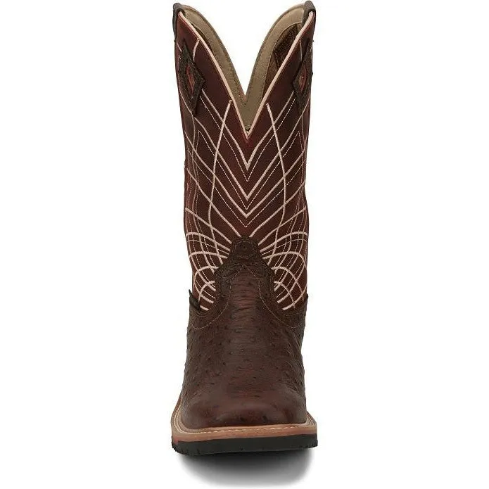 Justin Men's Derrickman 12" WP Western Work Boot -Brown- SE4834