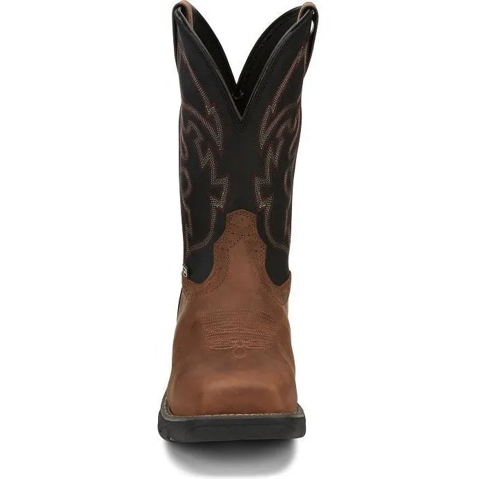 Justin Men's Rush 11" Comp Toe Western Work Boot -Tan- WK4337