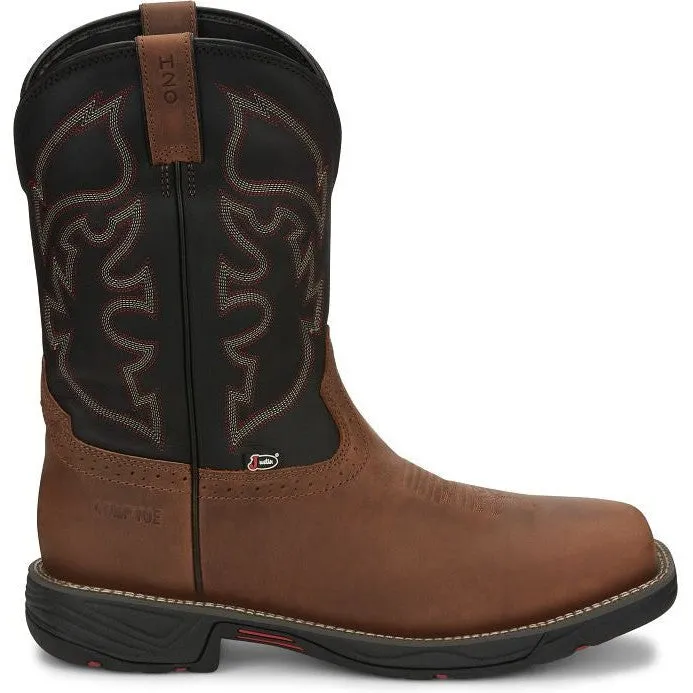 Justin Men's Rush 11" Comp Toe Western Work Boot -Tan- WK4337