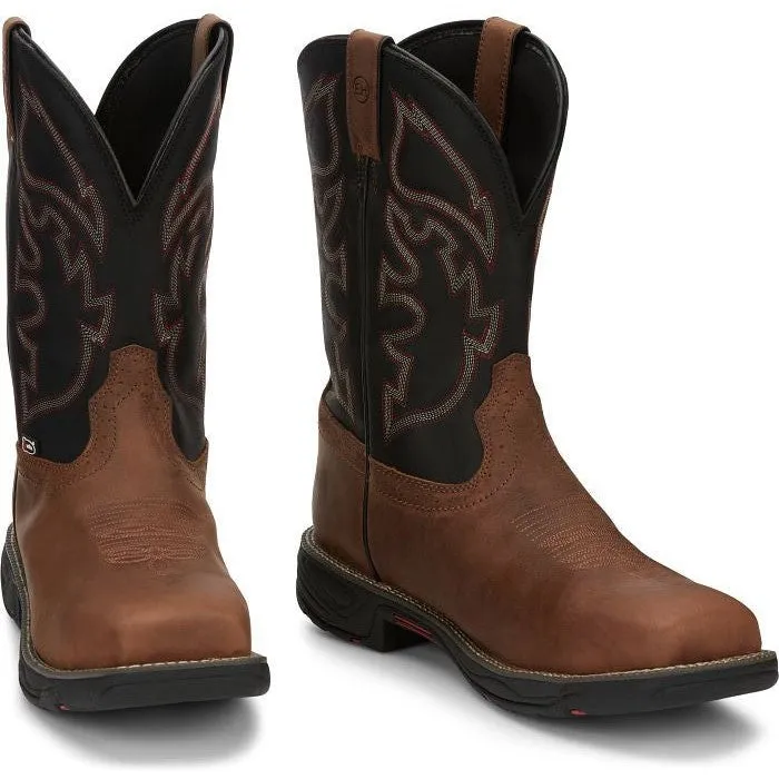 Justin Men's Rush 11" Comp Toe Western Work Boot -Tan- WK4337