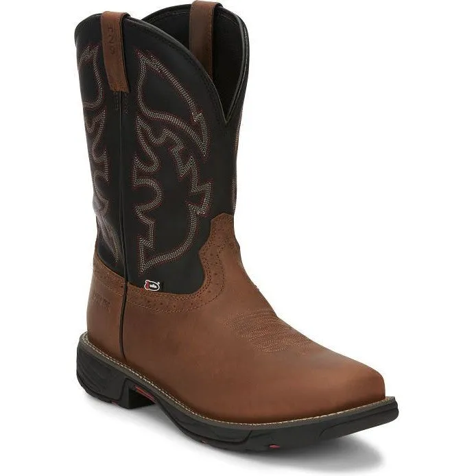 Justin Men's Rush 11" Comp Toe Western Work Boot -Tan- WK4337