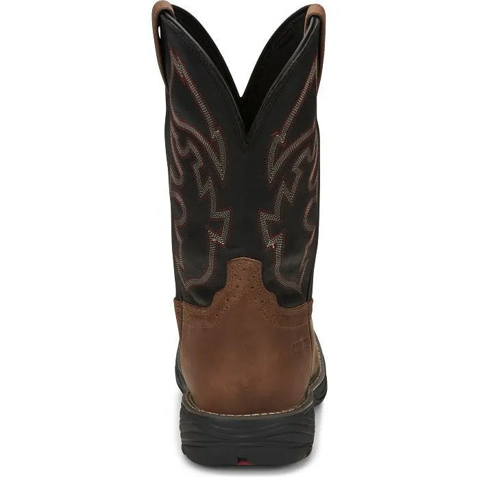Justin Men's Rush 11" Comp Toe Western Work Boot -Tan- WK4337
