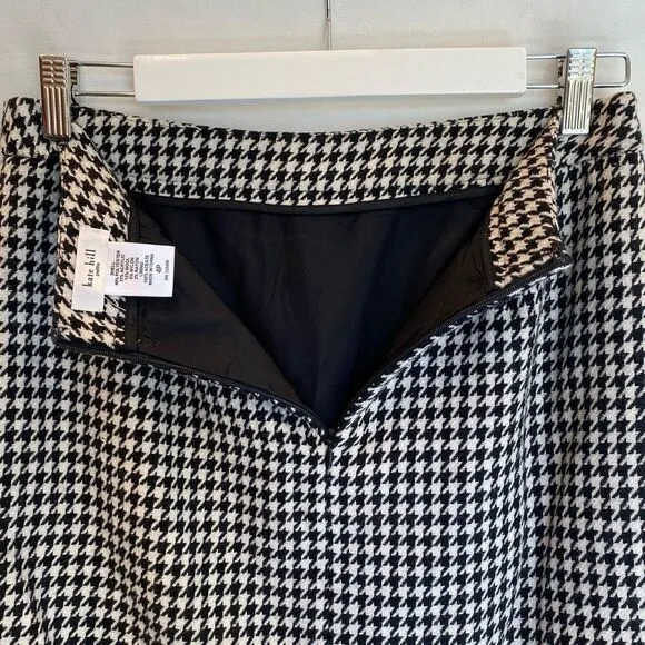 Kate Hill Houndstooth Wool Blend Pencil Skirt Women's 4P