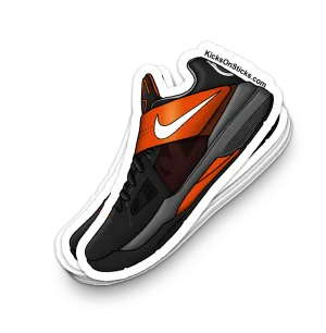 KD 4 "Black White Team Orange" Sneaker Sticker