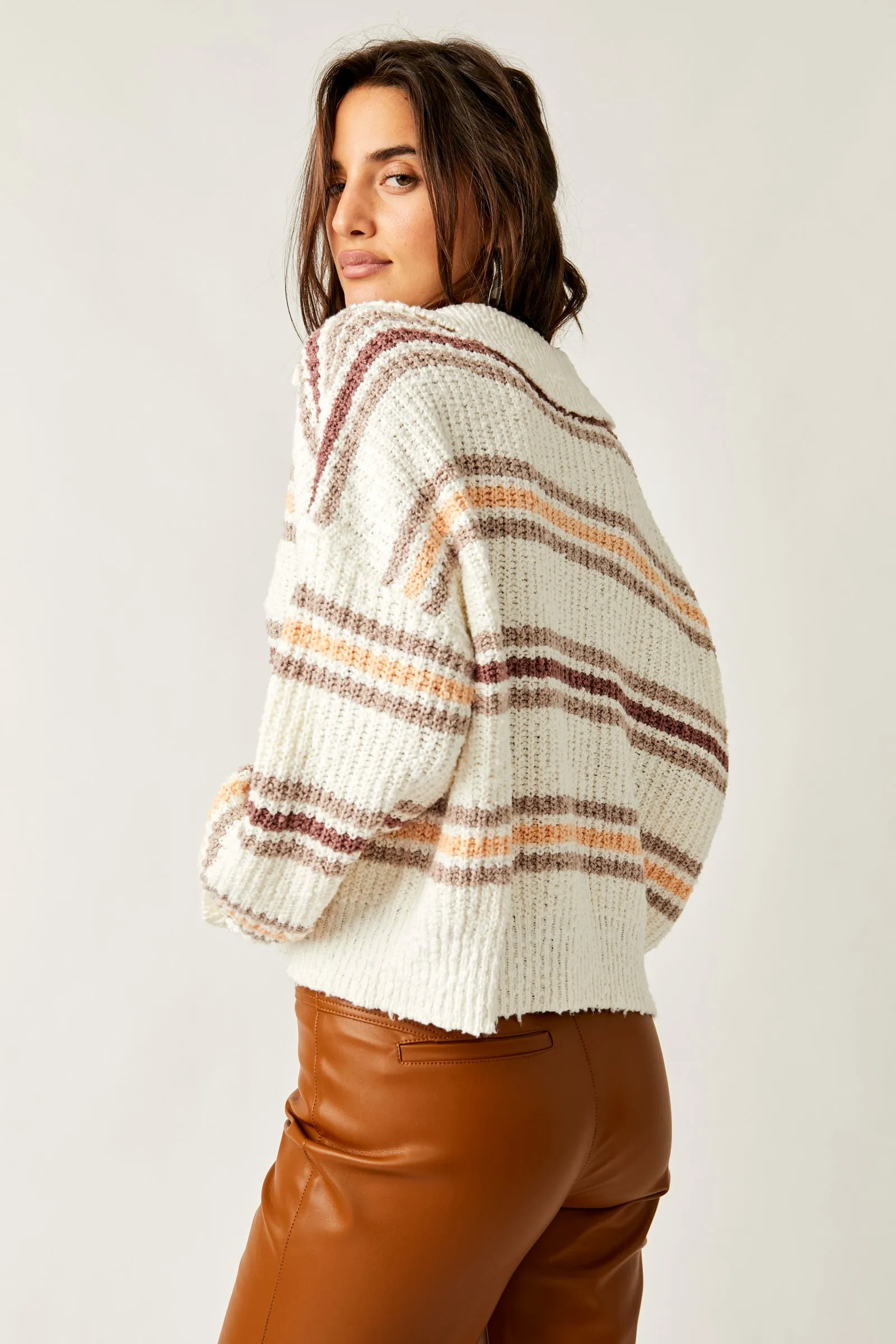 KENNEDY PULLOVER-IVORY OAK COMBO