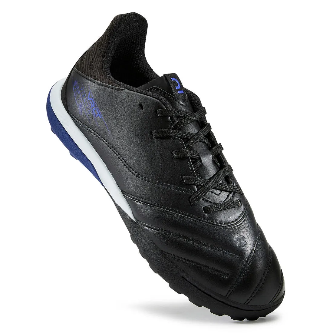Kids' Lace-Up Leather Football Boots Viralto II Turf - Black/Lightning