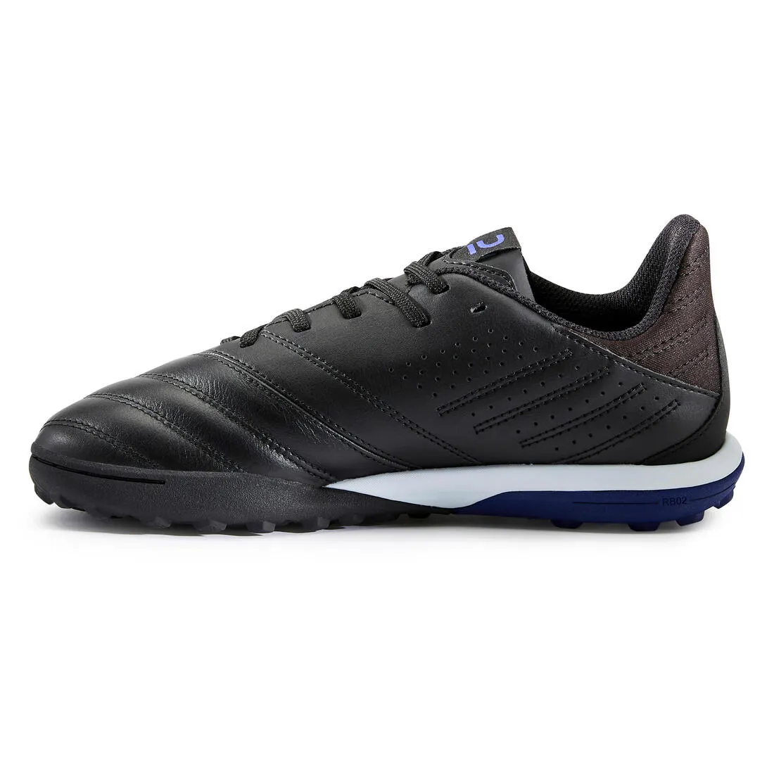 Kids' Lace-Up Leather Football Boots Viralto II Turf - Black/Lightning