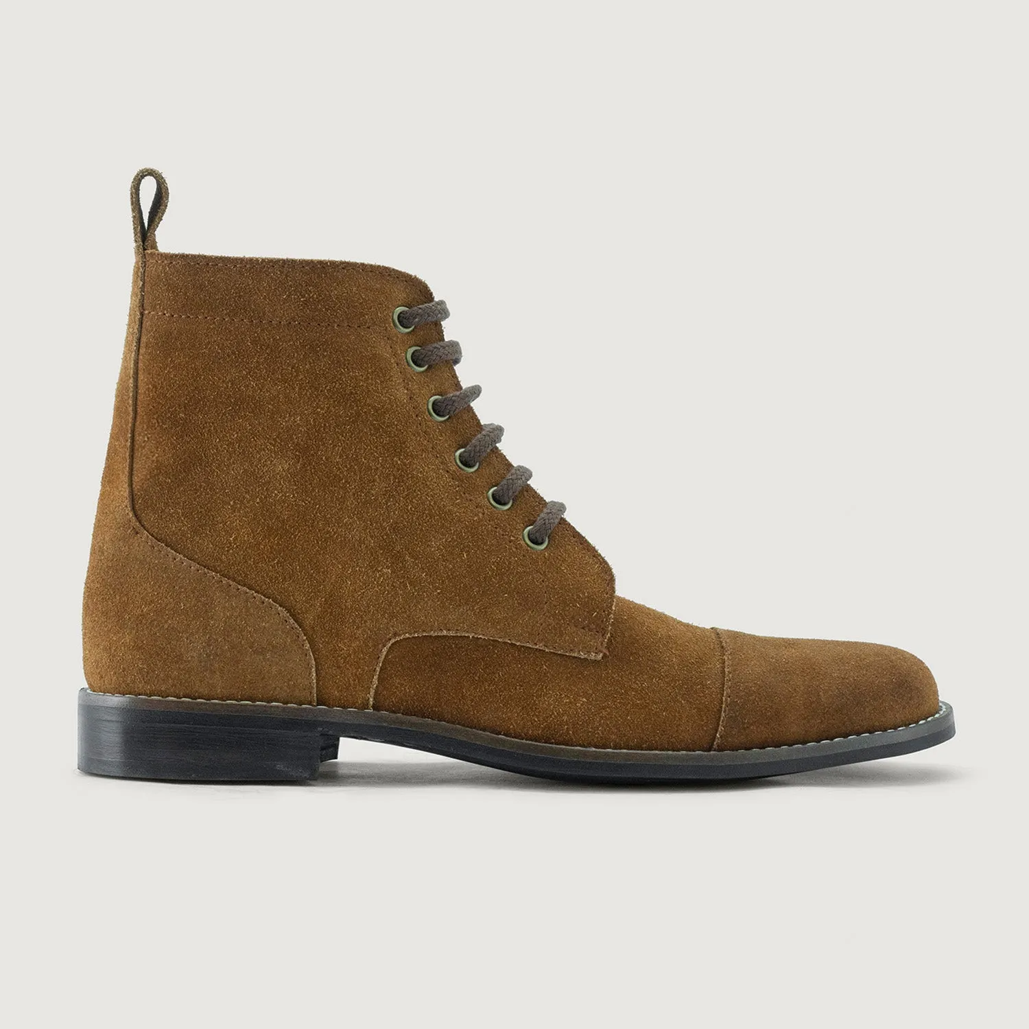 Knight Derby Brown Suede Leather Boots - StudGuard