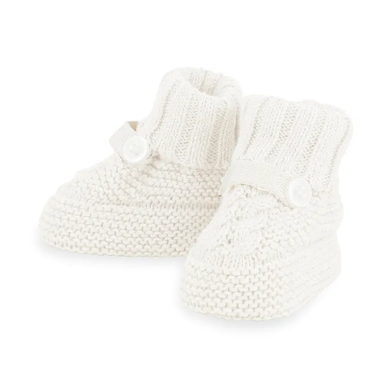 Knitted booties with Tab
