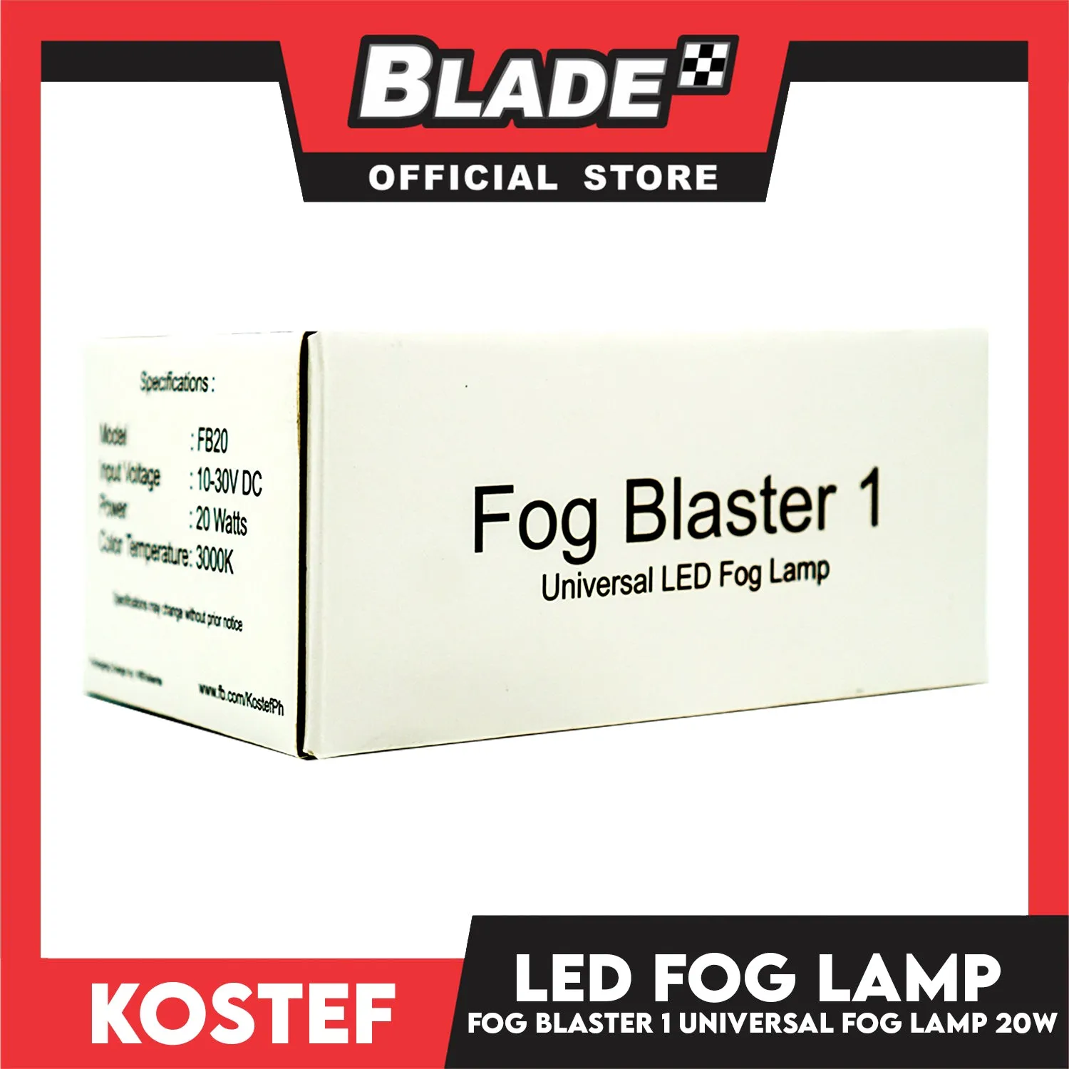 Kostef Led Light Fog Blaster 1 FB20 Universal Led Fog Light (20w) 5.5x2.5x5.2 inches