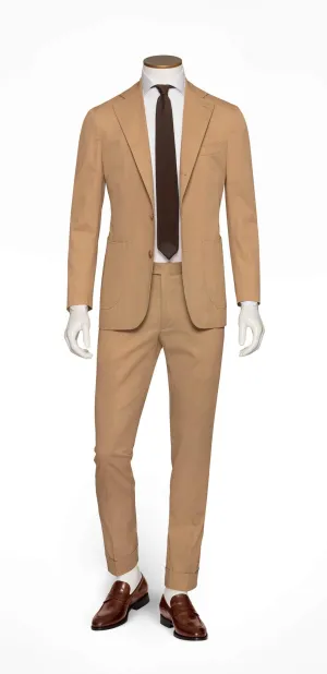 Larusmiani Light Khaki Cotton Stretch Fine Gabardine
