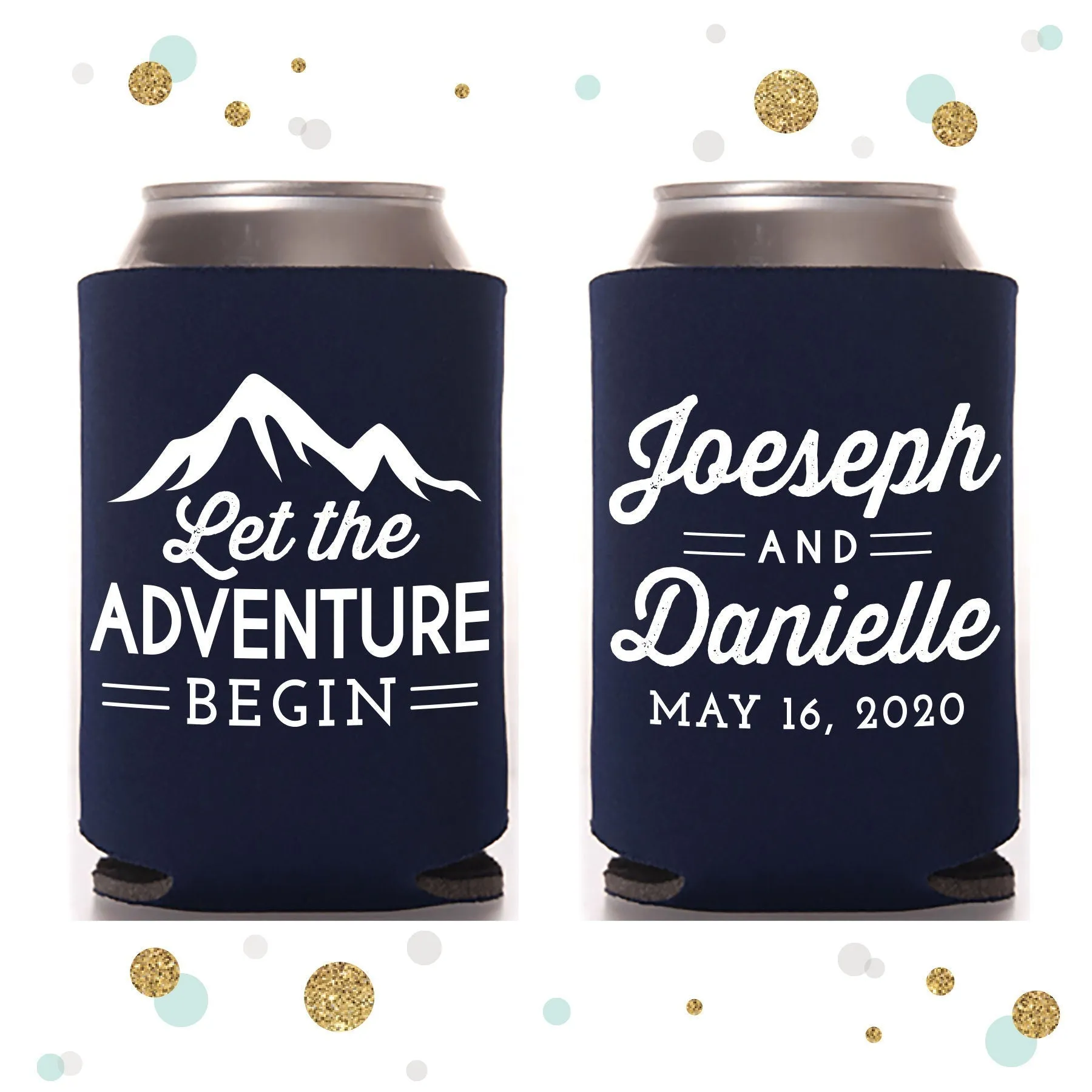 Let The Adventure Begin - Wedding Can Cooler #139R