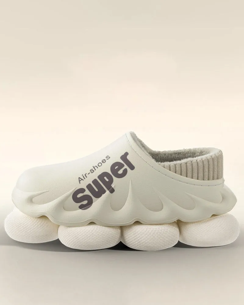 Letter Print Round Toe Slippers