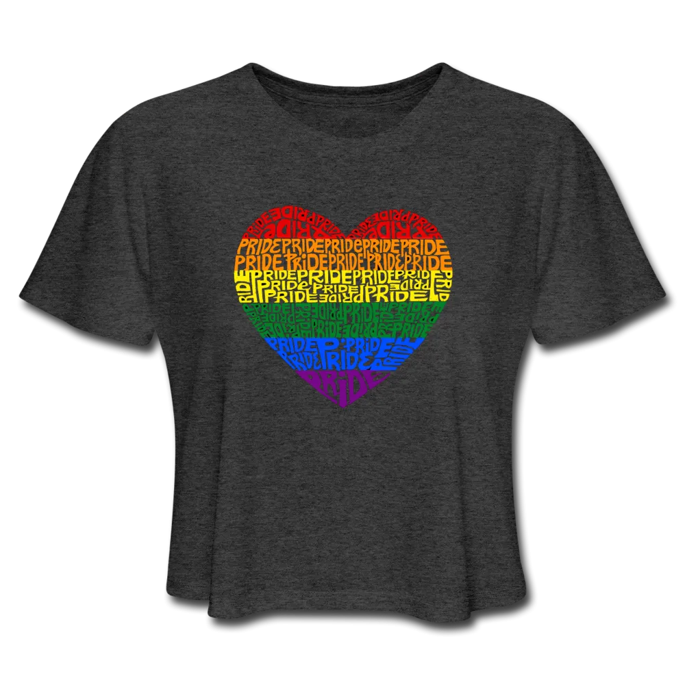 LGBTQ Rainbow Pride Heart Women's Cropped T-Shirt