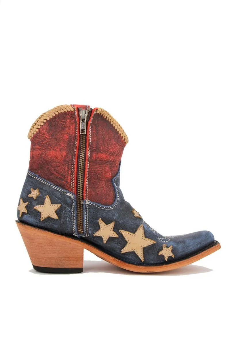 Liberty Black Claudia Vintage Azul Rojo with Stars