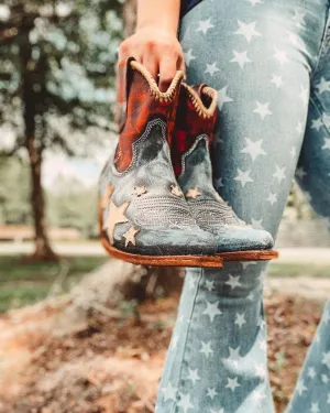 Liberty Black Claudia Vintage Azul Rojo with Stars