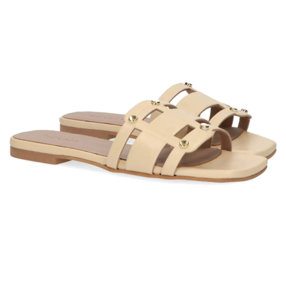 MARCH23 - SLIPPER - LAUREN SLIDES - POWDER LEATHER