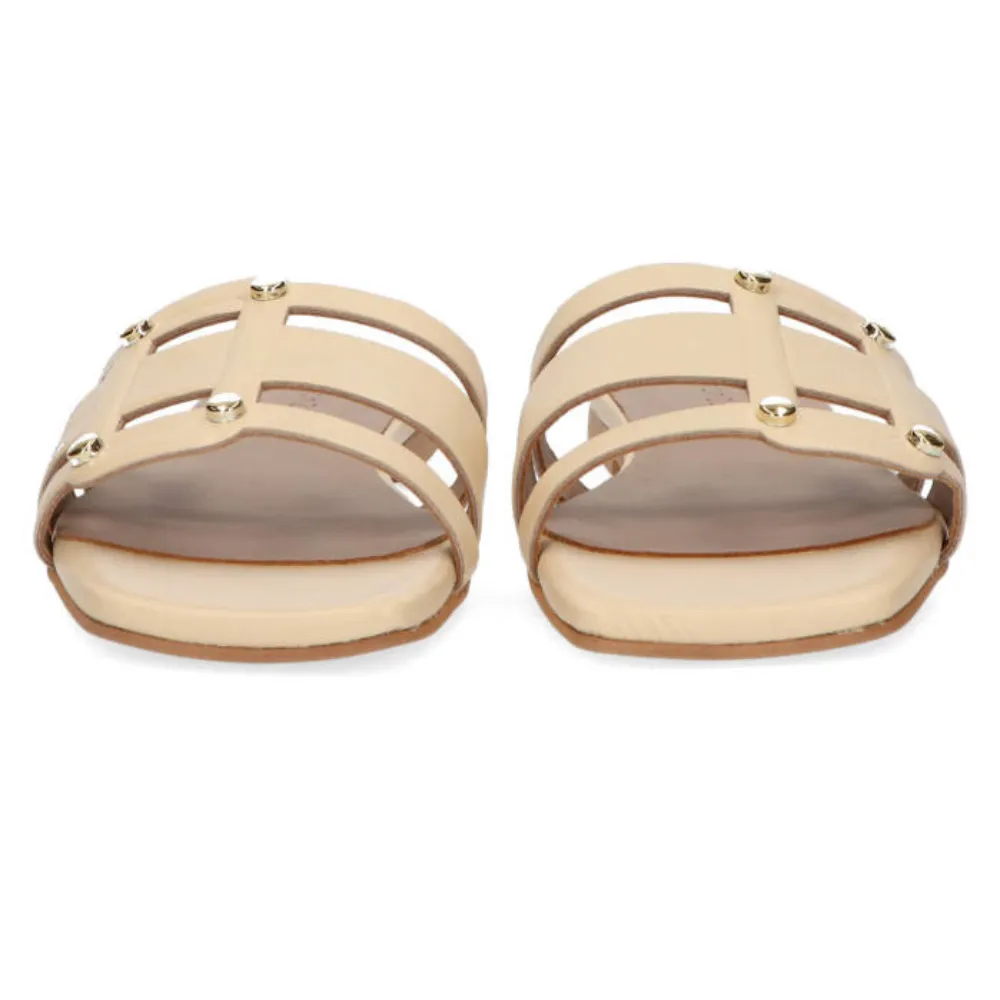 MARCH23 - SLIPPER - LAUREN SLIDES - POWDER LEATHER