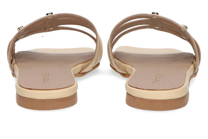 MARCH23 - SLIPPER - LAUREN SLIDES - POWDER LEATHER