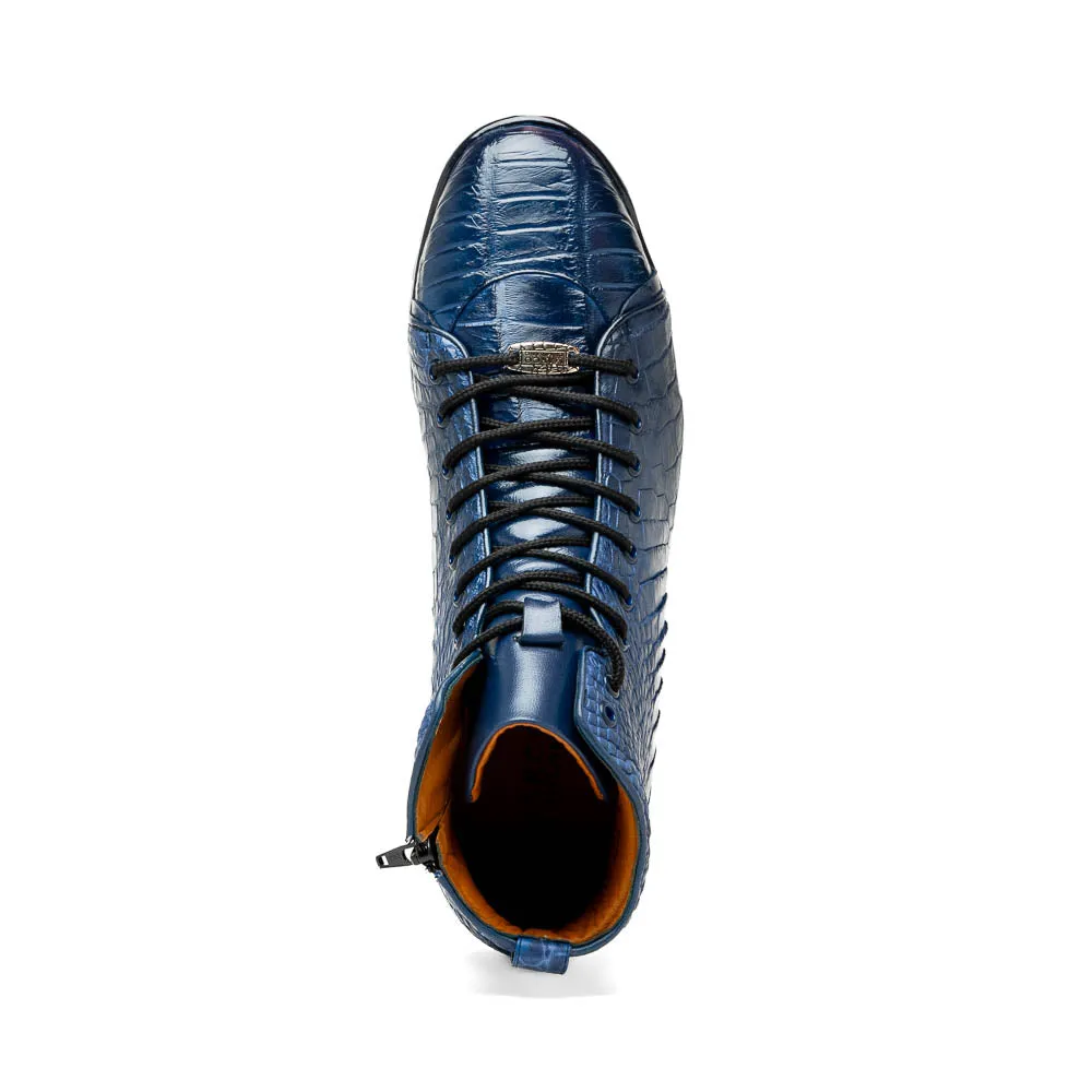 Marco Di Milano Hermond Navy Alligator High-Top Sneakers