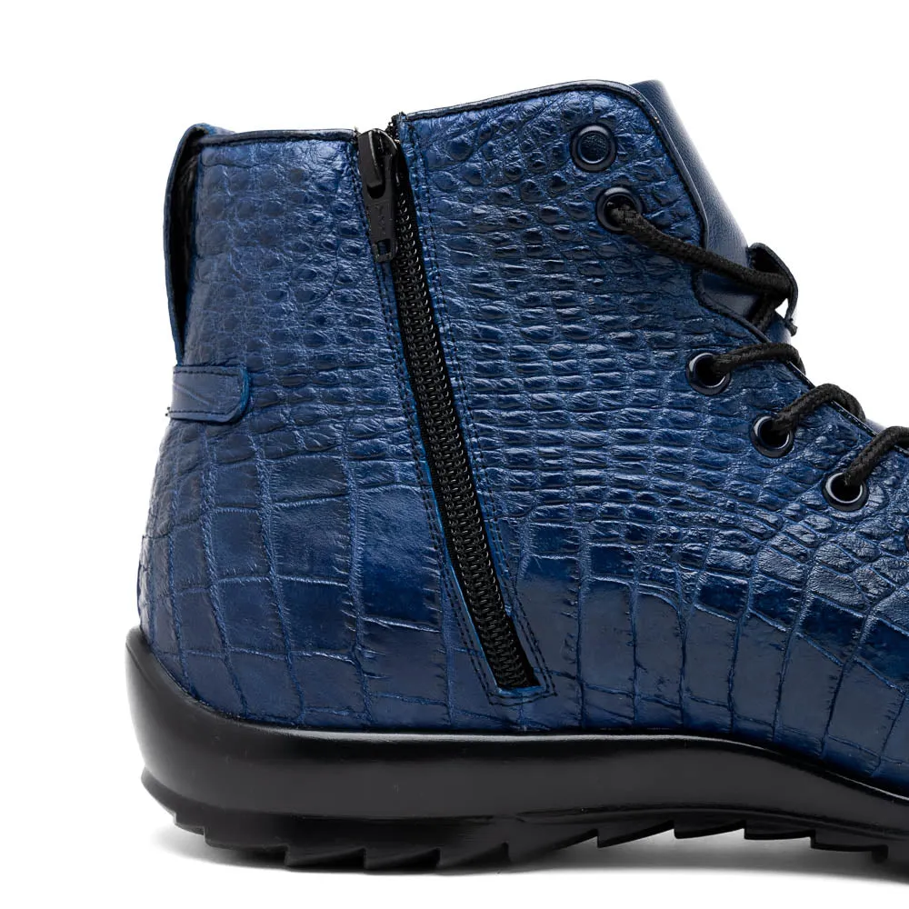 Marco Di Milano Hermond Navy Alligator High-Top Sneakers