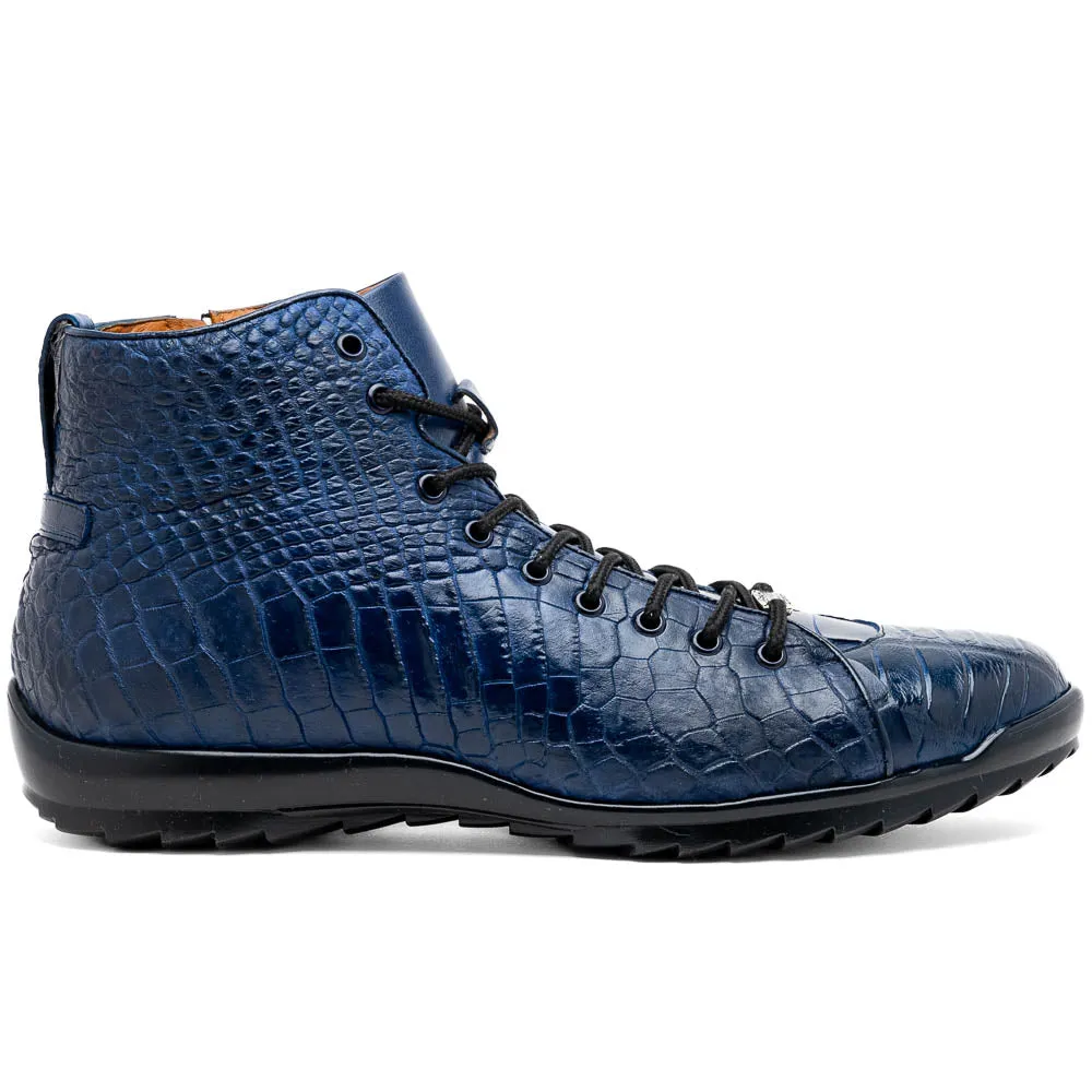 Marco Di Milano Hermond Navy Alligator High-Top Sneakers