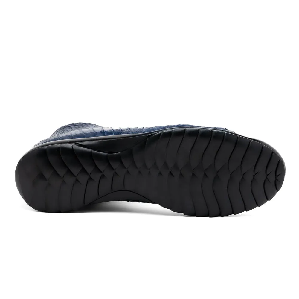 Marco Di Milano Hermond Navy Alligator High-Top Sneakers