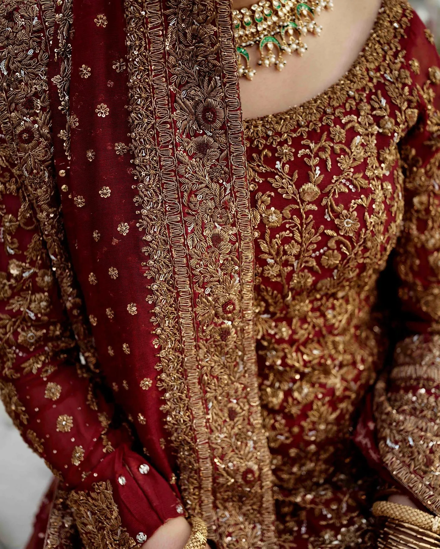 Maroon Red Kameez Lehenga for Pakistani Bridal Dresses