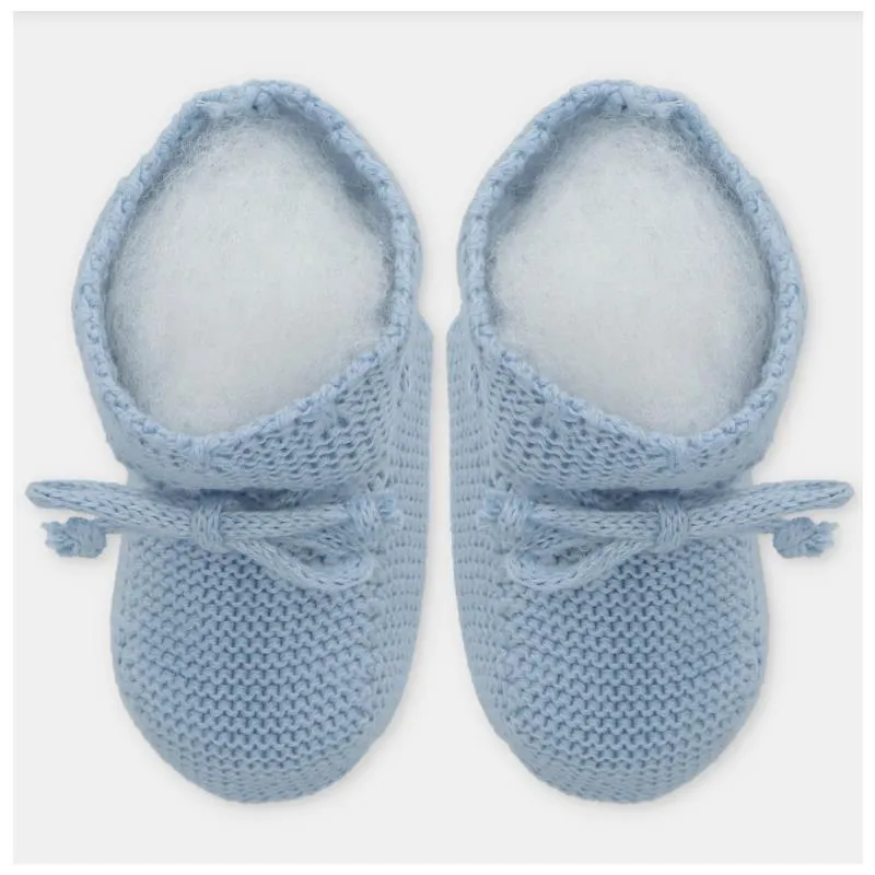 Martin Aranda - Baby Booties Knit Montefioralle, Celeste Bebé