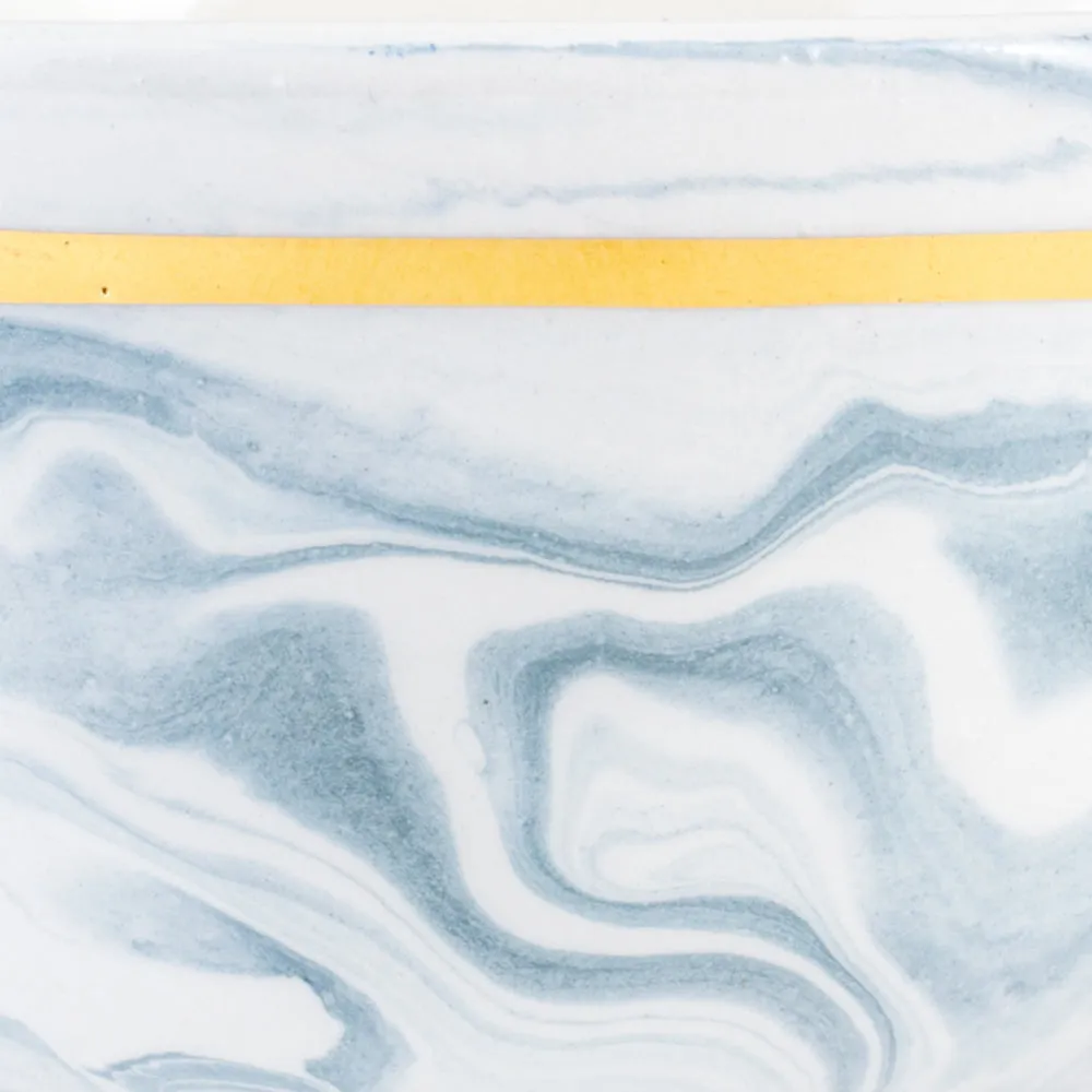 Medium Handmade Marble Glazed Moroccan Bowls with 12K Gold Rim