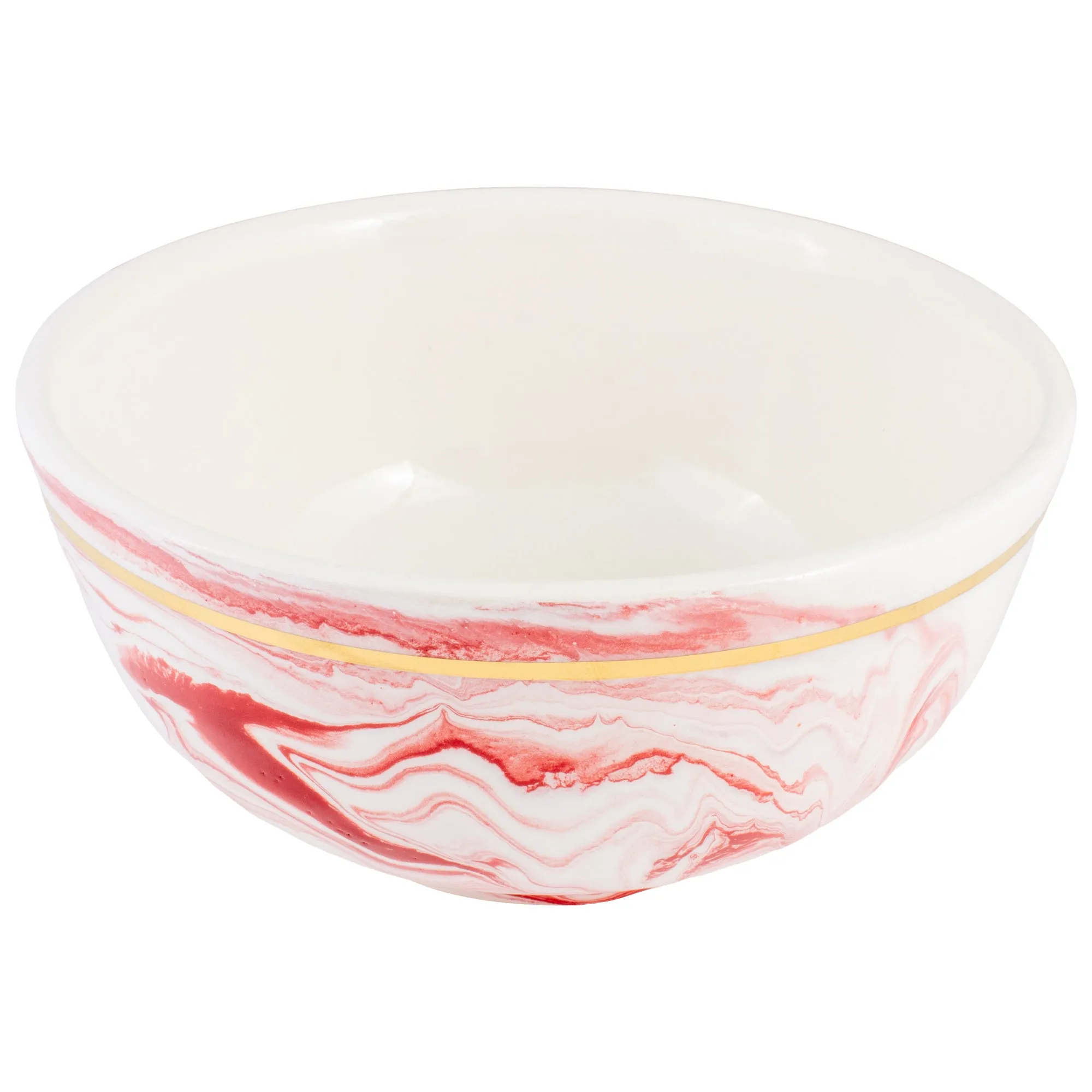 Medium Handmade Marble Glazed Moroccan Bowls with 12K Gold Rim