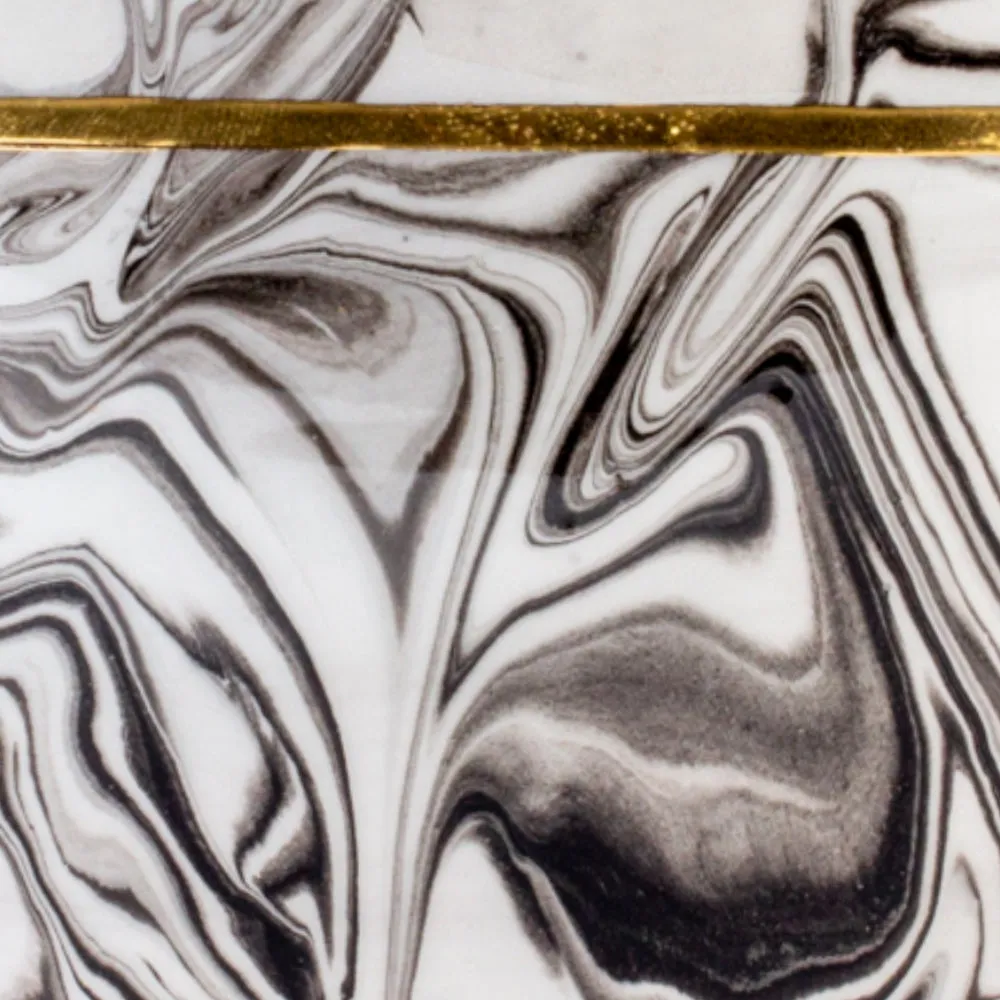 Medium Handmade Marble Glazed Moroccan Bowls with 12K Gold Rim