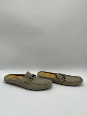 Men’s Saks Fifth Avenue Backless Suede Bit Loafers Tan Size 10M - Very Good