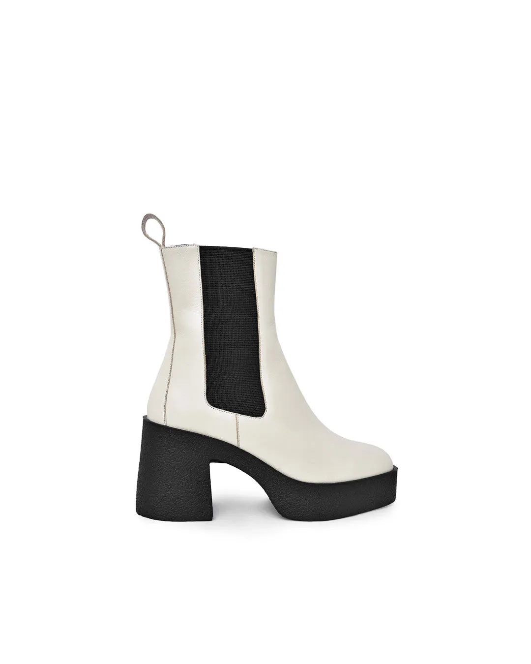 Momo Off White Leather Chelsea Boots