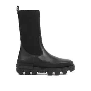 MONCLER Leather Logo Ankle Boots for Women