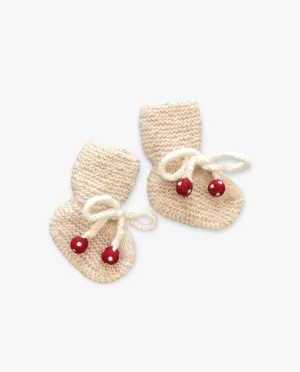 Mushrooms Booties |wheat| in stock (9-12m)