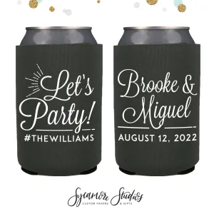 Neoprene Wedding Can Cooler #150 - Let's Party